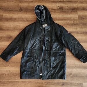 Triple Fat Goose Black Genuine Leather Men's Size Medium Coat